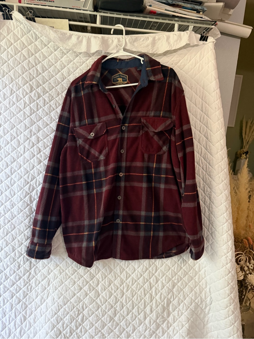Men's Freedom Foundry Burgundy Plaid Long-Sleeve Button-Down Shirt